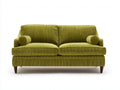Sofás 2 plazas - Tapizado de pana 178 x 88 x 85 cm - Verde oliva con brazos curvos y patas oscuras